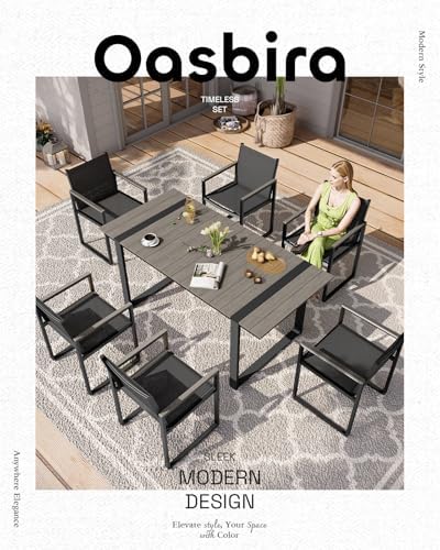 Full Grounded Outdoor Dining Set, Aluminum Patio Table and Chairs