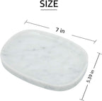 Marble Vanity Tray 7‘’ Decorative Tray Oval Storage Organizer Mini Bathroom Kitchen Dresser Jewelry Dish Ring Holder for Counter, Vanity, Dresser, nightstand or Desk