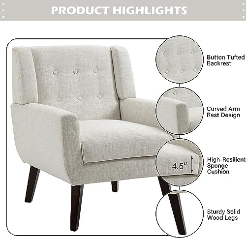 Accent Chairs Set of 2, Velvet Upholstered Armchair, Orange | Mid Century Mod...