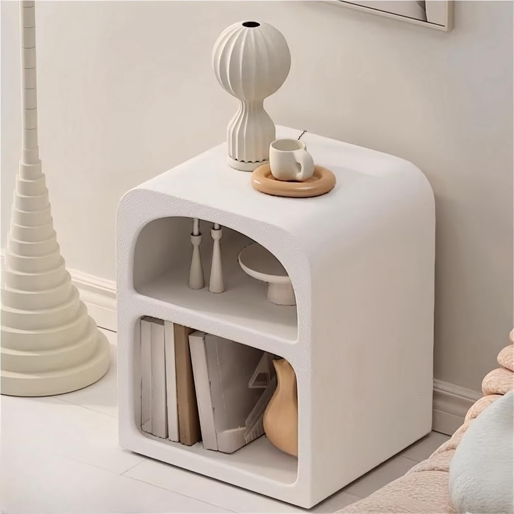 Modern Side Table, Creative Decorative Side Table, Nightstand with 2 Layers o...