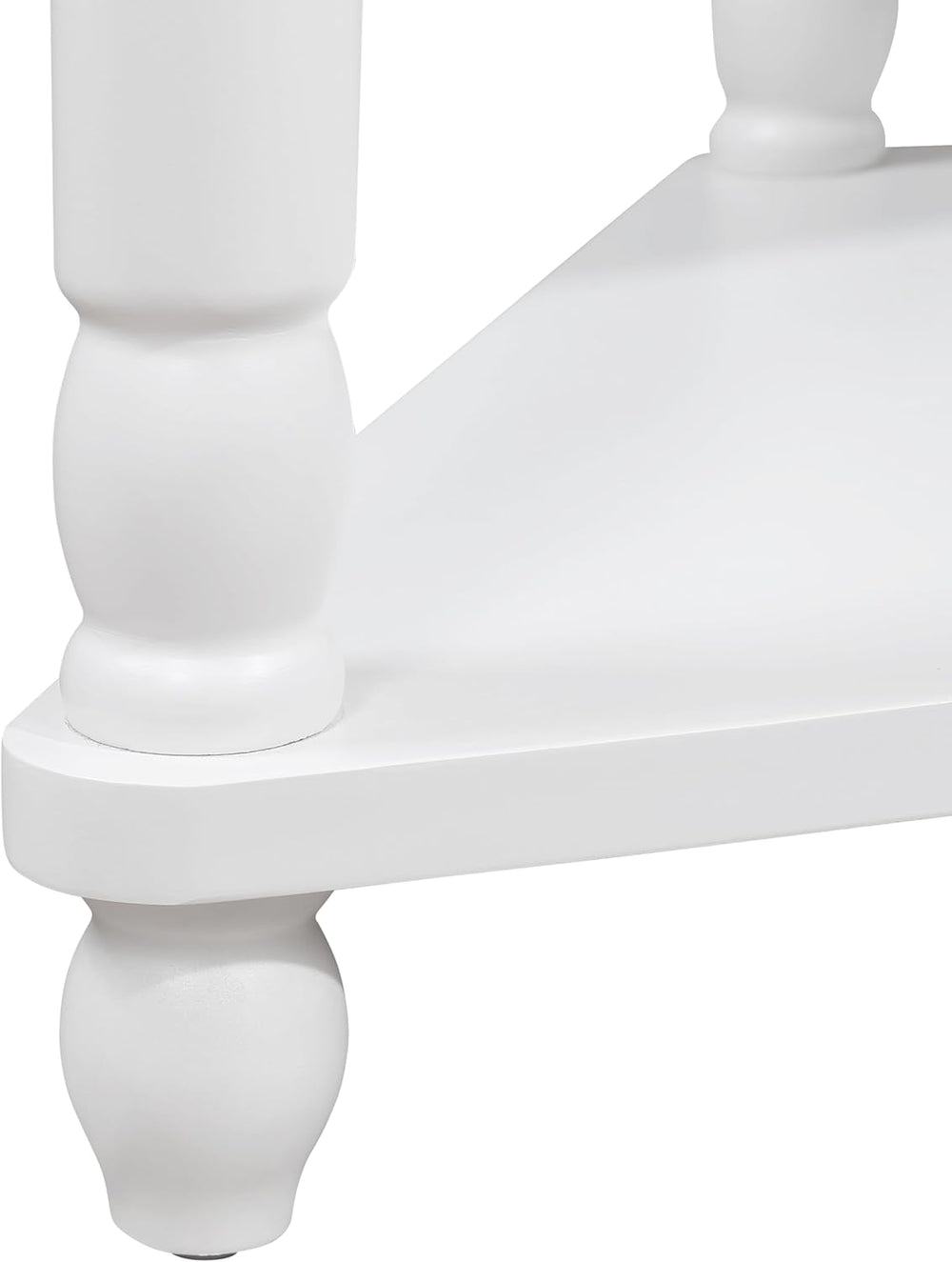 Corner Side Table, 3-Tier Triangle End Table with Drawer and Solid Wood Legs,...