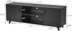 Panana Mid Century TV Stand Entertainment Center with 2 Doors, Wooden Medial Console Table for Living Room Furniture, 53.5" x 15" x 21.7" (Black)