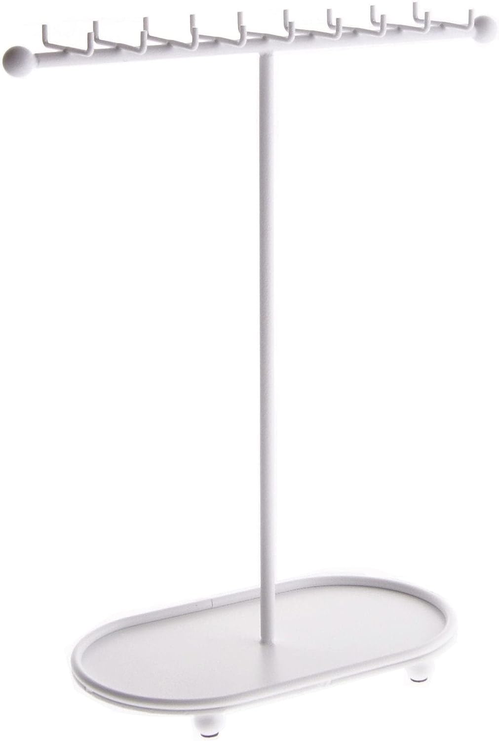 Angelynn's Sturdy Long Necklace Holder Organizer Tall Tabletop Pendant Display Stand, Freestanding Large Capacity Jewelry Tree, Gianna White 11 1/2" Wide x 14 1/2" Tall