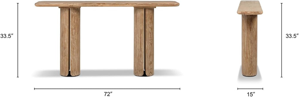 Jennifer Taylor Home Sonoma 72" Reclaimed Pine Split-Pillar Console Tabl...