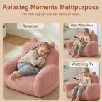 Stuffed Animal Bean Bag Storage Chair Cover (No Filler) Soft Washable Stuffable Removable Premium Organizing Plush Toys Comfortable Organizer Keep Clutter with Premium Adults (Pink, Sofa with Filler)
