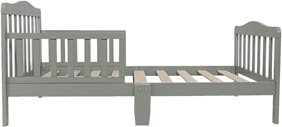 Bed Frame, Grey, Solid Pine Wood, Single Bed