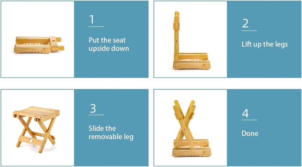 Foldable Bamboo Stoo l Outdoor Camping Stoo l Fishing Chair Stoo l Bamboo Ste...