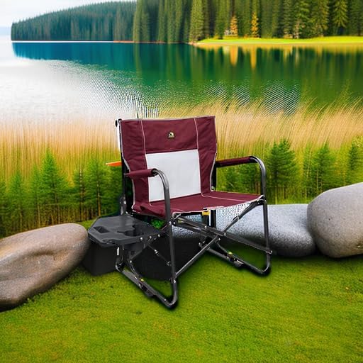 GCI Outdoor Freestyle Rocker XL Camping Chair with Side Table - Red