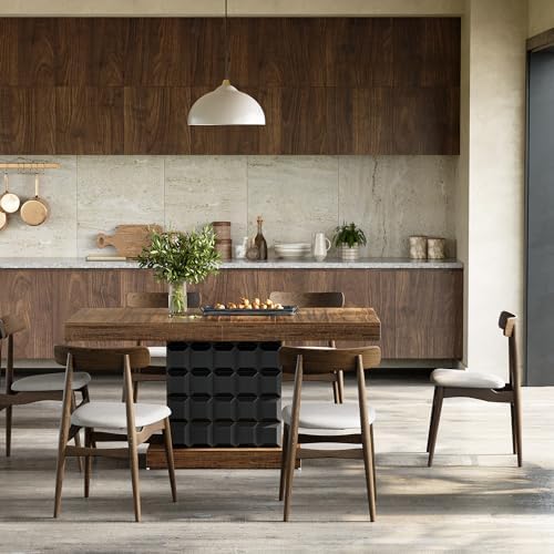 LITTLE TREE 63" Modern Dining Table, Rectangular Dinner Table for 4-6, F...