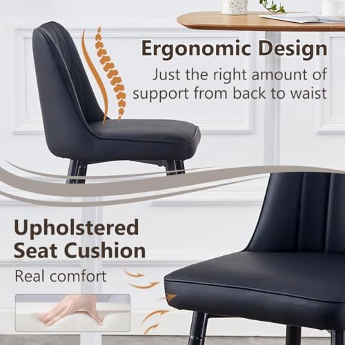 Bar Stools Set of 4,Counter Height Bar Stools with Back,Modern Faux Leather K...