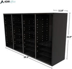 AdirOffice Wooden Adjustable Literature Organizer, 36 Compartment Office Mailbox, or Classroom Literature Organizer, Black