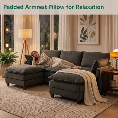 Modular Sectional Sofa, 95" U Shaped Couch, Couches for Living Room | Mo...