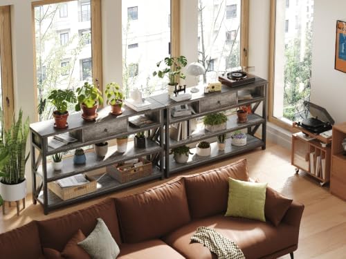 Mexin Console Table with Outlets and USB Ports, Entryway Table with Drawer St...