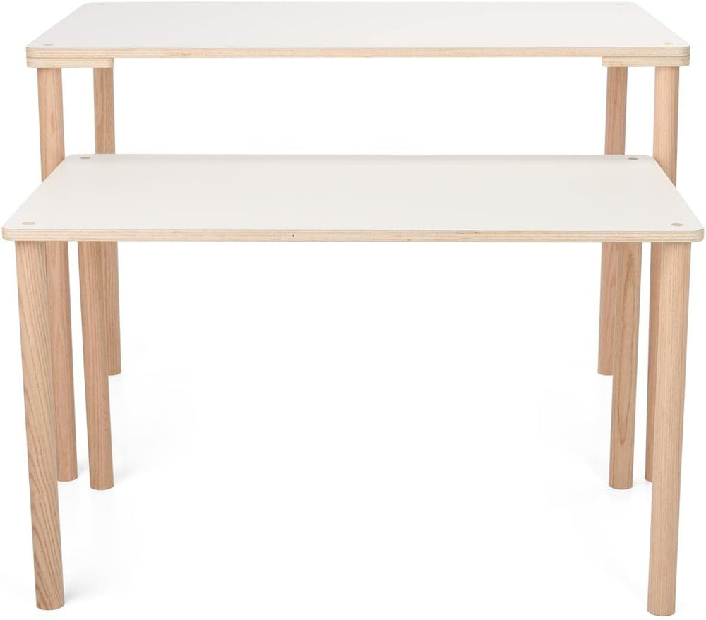 Displays2go Dandelion Nesting Display Tables, Set of 2 | Knockdown Design, Re...