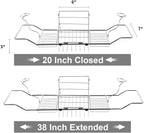 BESTHLS Bathtub Tray Caddy for Luxury Bath Expandable Extra Wide Bath Tub Tray with Wine Glass Holder & Soap Accessaries Holder & Laptop Reading and Organizer Ideal for Home Spa Lover (Silver)