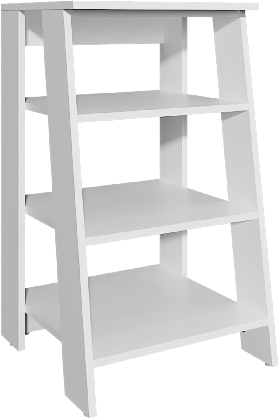 Geelife 30" High 4-Tier Ladder Shelf Organizer for Bathroom, Side Table, Living Room in White, Particle Board