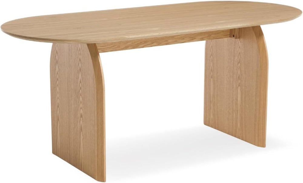 70" Farmhouse Oval Dining Table, Heavy-Duty Wood Dining Room Table for 4...