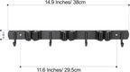 voze 3 Racks and 4 Hooks Mop and Broom Holder Wall Mount, Self Adhesive Heavy Duty Broom Organizer Storage Tool Racks for Kitchen Garden Laundry Garage