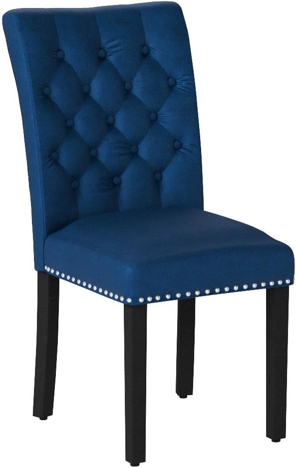 Velvet Dining Chairs Set of 2, Upholstered Dining Room Chairs with Wooden Leg...