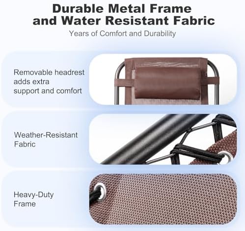 Nazhura Set of 2 Relaxing Recliners Patio Chairs Adjustable Steel Mesh Zero G...