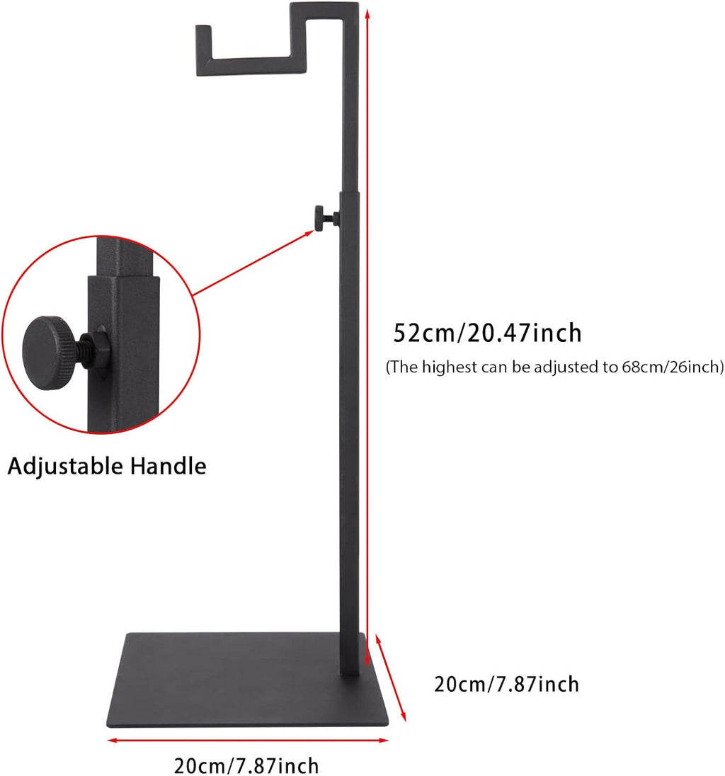 Polmart Countertop Adjustable Display Stand Stand for Handbags, Wreaths, Hats, Scarves, Jewelry & Crafts，Wear-resistant, quiet and sturdy metal base – Black