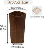 Wooden Umbrella Holder Solid Wood Storage Bucket Stylish Drain Rack Umbrella Stand Organizer Bin for Hotel Supermarket Office,Natural Wood