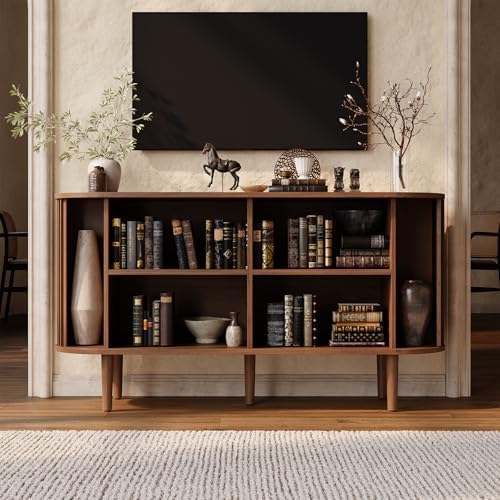 ONBRILL 55" Buffet Sideboard Cabinet with 2 Door/Adjustable Shelf, Walnut