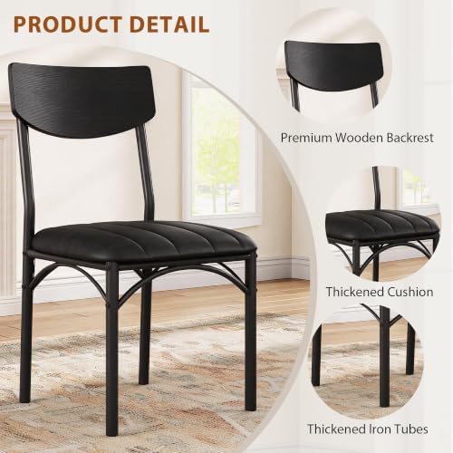 Jocoevol Dining Chairs Set of 4 - Upholstered Dining Room Chairs with PU Leat...