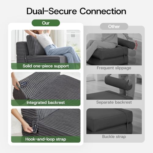Convertible 4-in-1 Folding Sofa Bed Sleeper Chair Couch Foldable Chaise Loung...