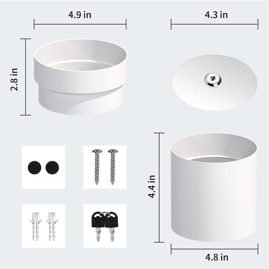 Sdstone Fireresistant Waterproof Flower Pot Diversion Safe with key Locks,Stainless Steel Secret Hidden Safe,Perfect for Hiding The Valuables Inside (Black) Plants Not Include 2pack