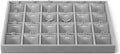 Velvet Necklace Display Tray, Stackable 24 Grid Insert Pendant Necklaces Storage Holder Plate, Jewelry Retail Countertop Organizer (Gray)