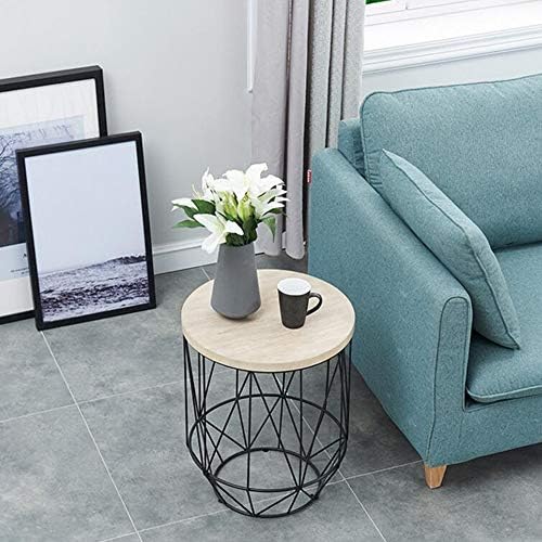 Telephone Table, Round Industrial Side Table,Telephone Table,Office Hallway O...