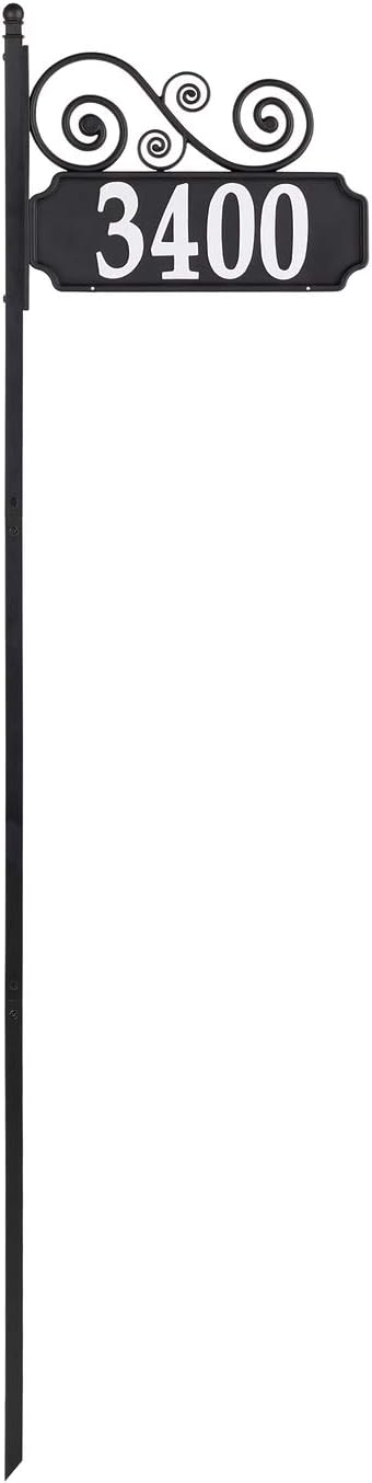 Nite Bright Scroll Reflective Address Post Sign