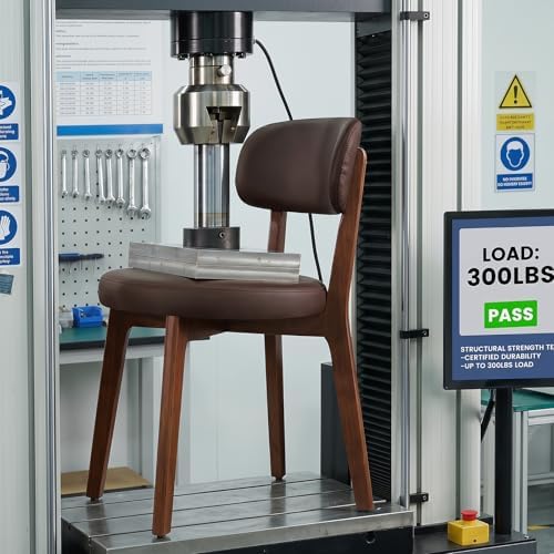 Furniliving Oak Wooden Dining Chairs Set of 4, Mid-Century Modern Leather Uph...