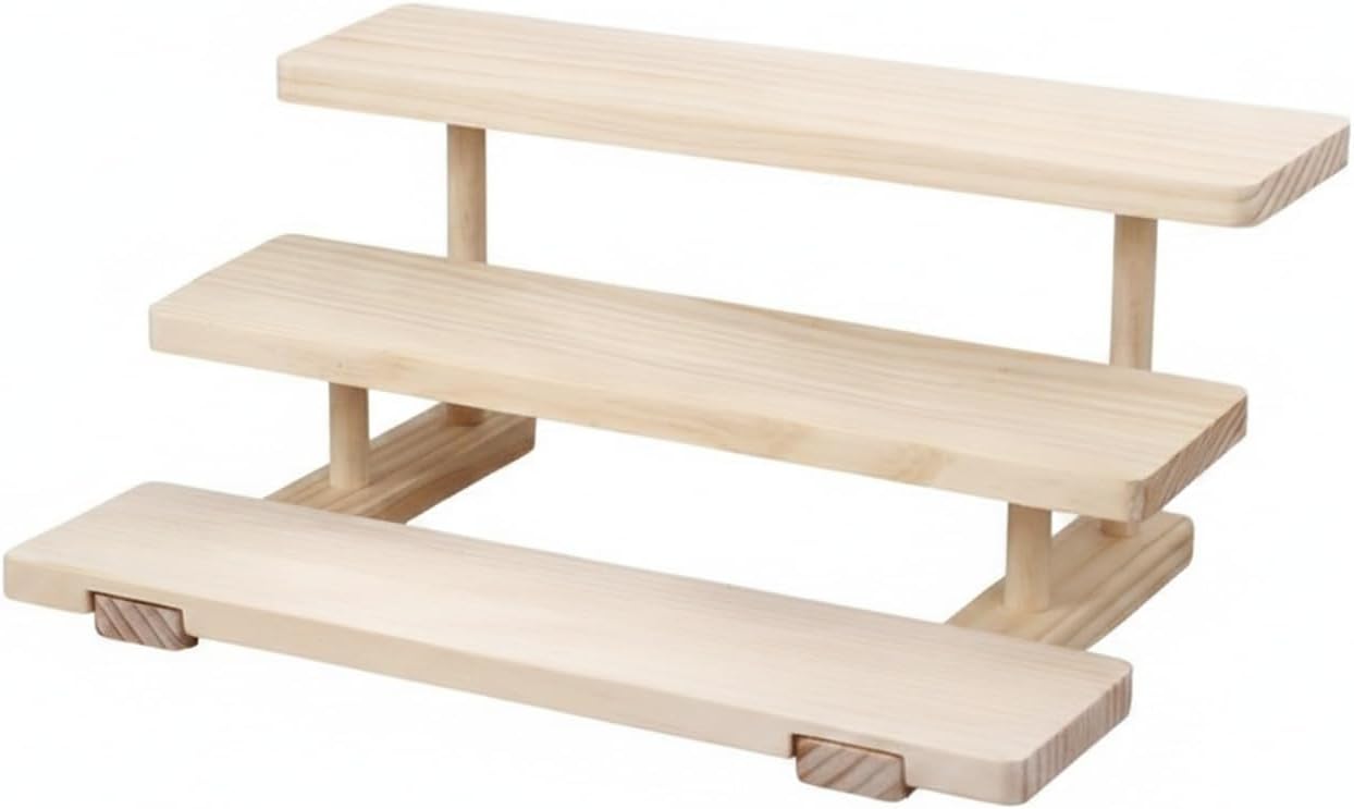 5-Tier Wooden Ladder Shelf, Solid Wood Vertical Storage Rack for Desktop and Home Office, Compact Bookcase Organizer (1 PC)