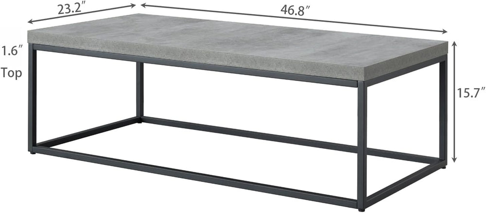 CENSI 47-Inch Grey Marble Accent Coffee Table/Center Table