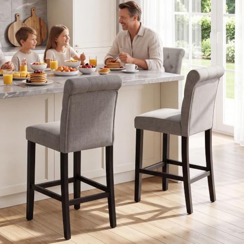 LSSBOUGHT 24 Inches Upholstered Counter Height Bar Stools Kitchen Island Chai...