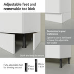 Madesa Hazel Kitchen Set 70" L Pantry Storage and Base Cabinet Engineered Wood Multiple Compartments Organization Unit - White