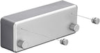 BESy Retractable Clothesline ABS case+Aluminum Dryer with Adjustable Stainless Steel Double Rope String Hotel Style Heavy Duty,Wall Mounted Method, 13.8 Feets,Silver
