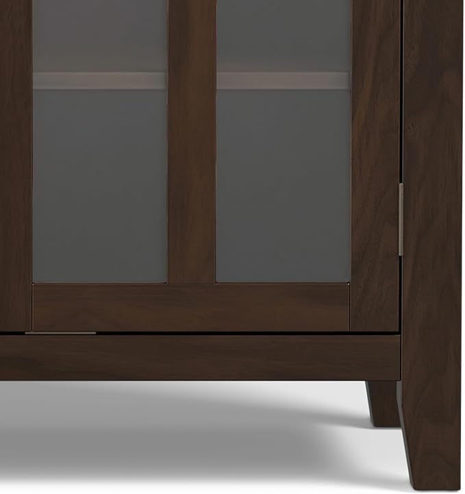 SIMPLIHOME Artisan TV Stand - 53 inch Wide Solid Wood Tall Media Console in Tobacco Brown, Contemporary Entertainment Center for Living Room for TVs up to 60 Inches with Drawers and Cable Management