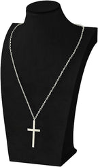 Necklace Bust Stand for Selling, Black Velvet Necklace Display Holder, Jewelry Necklace Organizer Rack for Home Use or Shop Show (11"Height)