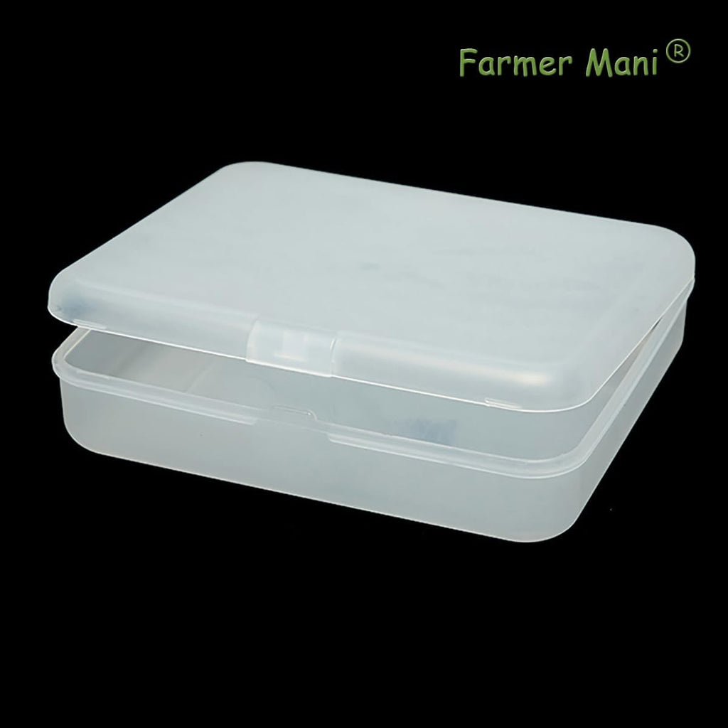 2 Pack (6.18x5.32x1.5 Inches) Rectangular Clear Frosted Plastic Box Containers with Buckle Lids,Rectangle Plastic Clear Storage Containers Box for Make Up,Eye,Pills,Gems,Beads,Jewelry,Small Items