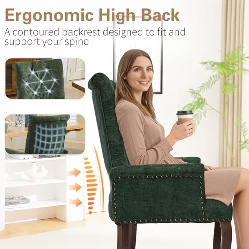 cinkehome Set of 6 Upholstered Dining Chairs, Dining Room Kitchen Chair with ...