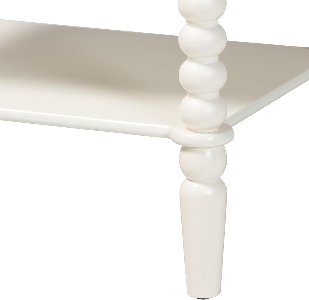 Baxton Studio Rimona End Table with Bobbin Legs - 1-Drawer Accent Table with ...