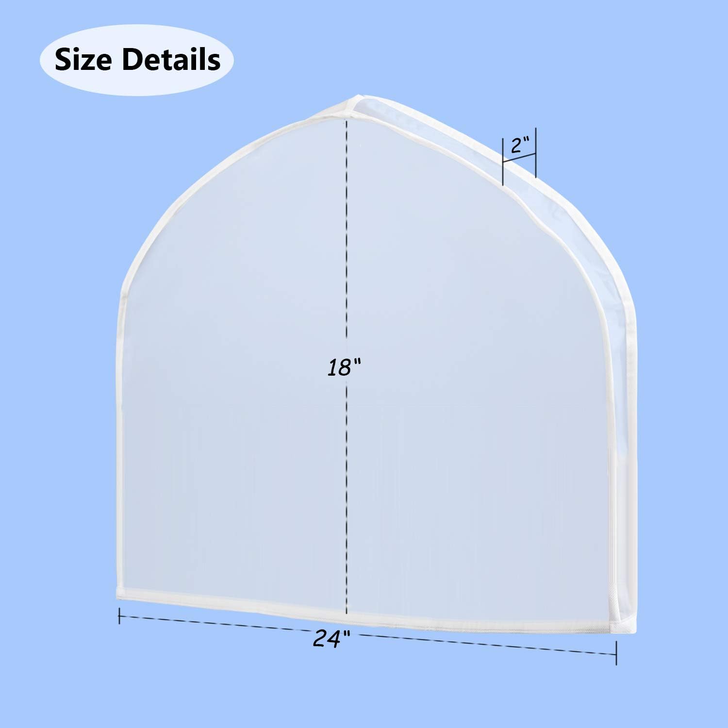 KEEGH Extra Wide Garment Shoulder Covers Bag (Set of 12) Breathable Hanging Closet Suit Organizer Keep Clothes Shoulder Clean, 2" Gusset Hold More Coats, Jackets, Dress | 2 in Gusset Hold More Suit, Coats, Jackets, Dress, Breathable Garment Covers Dust
