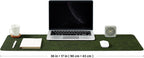 Distressed Leather Desk Mat - Non-Slip PU Desk Pad for Office and Home - Desk Organization and Accessories - Ideal for Large Mouse Pad and Desk Mats on Top of Desks(Forest Green,36"x 17")