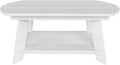 WestinTrends Tuscany Outdoor Coffee Table, All Weather HIPS 2 Tier Patio Adirondack Coffee Table, White