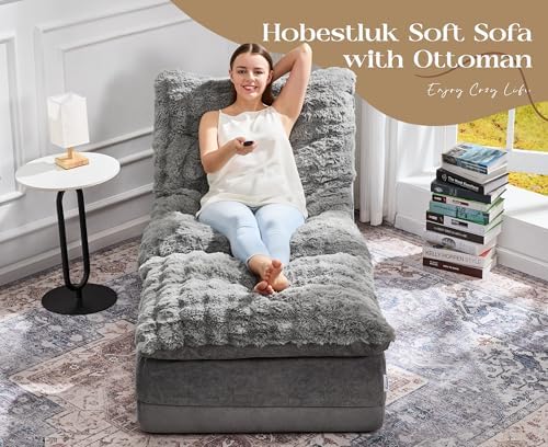 Hobestluk Small Couch Sofa Chaise Lounge Chair Recliner Chair with Footrest |...