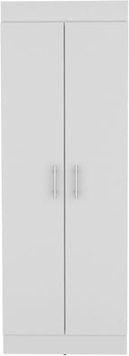 Modern Kitchen Pantry, Storage Cabinet with 2 Doors and Multiple Shelves, White, Engineered Wood, for Dining Room, Easy to Clean