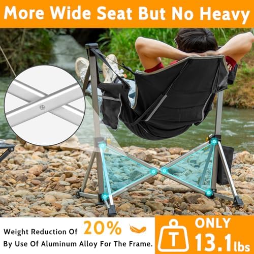 Romswi 2-Pack Aluminum Hammock Chair with Footrest, Oversized Portable Foldin...